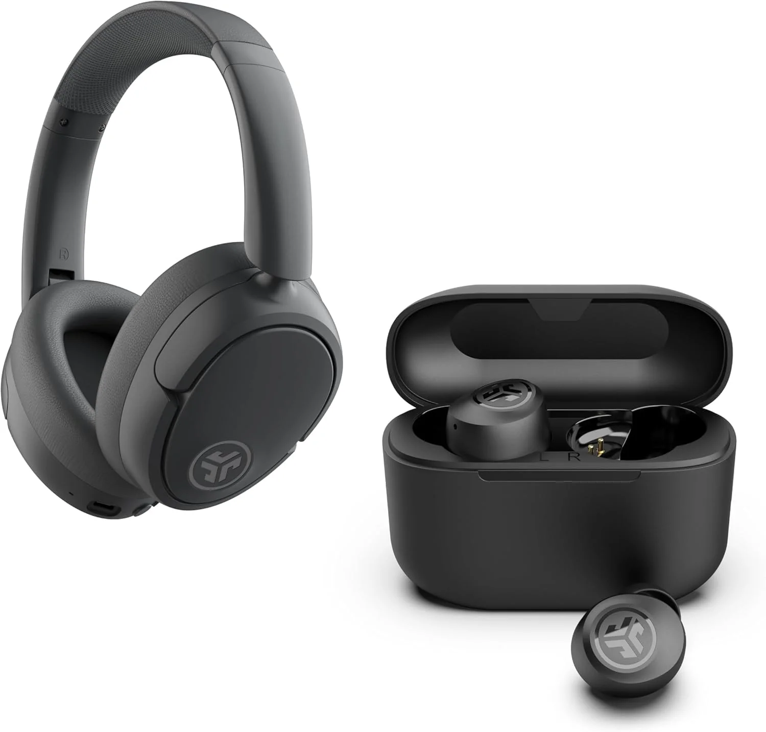 JBuds Lux ANC Headphones & Go Pop+ Black Gift Set